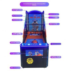 Luxury Indoor Basketball Shooting Machine with Lights, 1-Year Warranty Coin-activated Electronic Scoring Basketball Stand - Product Image 2
