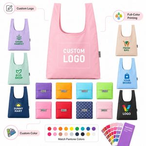 Bolsa de Compras Plegable con Logotipo Personalizado, Gran Capacidad, Ecológica, Portátil, se Plega en una Bolsa Pequeña para Viajar - Product Image 2
