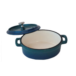 Mini Cocotte ovale en fonte émaillée, Cocotte en fonte émaillée de petite taille, Pot à Dessert - Product Image 4