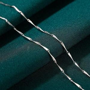 Alta calidad S999 plata fina delgada clásica Cadena de clavícula collar gargantilla caja cadena serpiente cadena Unisex joyería para mujer - Product Image 5