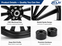 ZCLH LG54 Nouvelle roue arrière de 18 pouces en aluminium forgé sur mesure pour moto, finition anodisée, vente directe d'usine, compatible avec les modèles 2008-2019