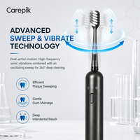 Cepillo de Dientes Inteligente Carepik de Aluminio con Temporizador, Sónico, Automático, con Base de Carga, para la Salud de las Encías y Eliminación de Placa