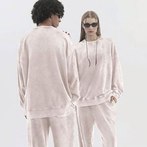 เสื้อสเวตเชิ้ตคอกลมผ้าบาติก 350 กรัม ผ้าฝ้าย 80% ทรงโอเวอร์ไซส์ ไซส์ใหญ่ ไหล่ตก สไตล์เรโทร ผ้าเทอร์รี่ฟอกสี - Product Image 5