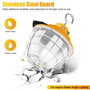 LED Temporary Work Light 100W 14000Lm <b>Outdoor</b> Construction Lights Job Site <b>Lighting</b> 10ft Cord IP65 Dust Hanging <b>Lighting</b> - Product Image 3