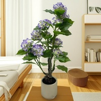 Haute Qualité Real Touch Hortensia Fleurs Artificielles Peint Latex En Vrac En Gros pour La Maison Hôtel Décoration Faux Plantes Pot