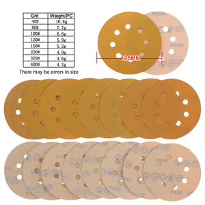 กระดาษทรายแบบมีแถบตีนตุ๊กแก ขนาด 5 นิ้ว 125 มม. 8 รู สีทอง สำหรับขัดแห้งหรือขัดเปียก ใช้กับโลหะ ไม้ และงานขัดเงา<span class=keywords><strong>รถ</strong></span>ยนต์ - Product Image 3