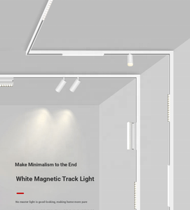 Rail lumineux <span class=keywords><strong>LED</strong></span> magnétique blanc noir 48V Ra95 aluminium 90lm/W ultra-fin système de montage encastré miniature à aspiration - Product Image 3