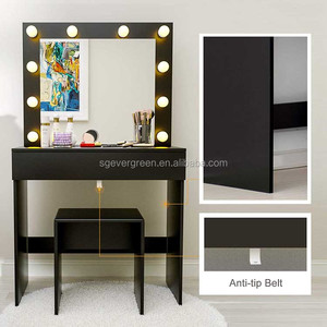 Armoire en bois au design fantaisiste populaire, coiffeuse de meuble moderne avec miroir pour salon, produit d'usine, offre spéciale - Product Image 4