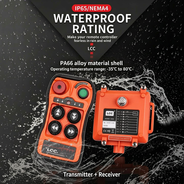 Q400 4 Buttons Single Speed Wireless Crane Remote Control IP65 Waterproof Industrial Hoist Push Button Remote Switch