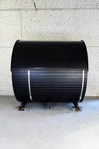 Cabine de sauna baril extérieure moderne pour 2 personnes économe en énergie générateur de vapeur sèche en cèdre rouge et pruche pour les locations de vacances - Product Image 5