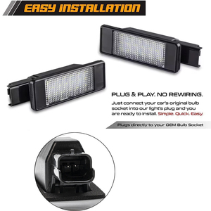 Feux de plaque d'immatriculation blancs à LED pour 2007- <span class=keywords><strong>Peugeot</strong></span> 207 CC 308 MK2 <span class=keywords><strong>208</strong></span> 2008 3008 508 Tag Lamp Assembly Replacement - Product Image 4