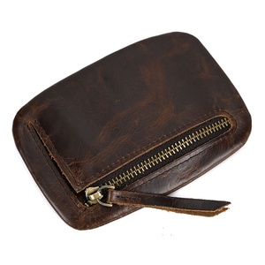 Custom Logo Vintage Genuine Leather Mens Wallet Short RFID Card Holder Clutch Coin Purse with Open Closure and Polyester Lining - Product Image 3