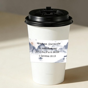 Fascette Personalizzate per Tazze da Caffè con Versetti Biblici in Spagnolo, Portabevande Monouso per Bevande Calde, Involucri per Tazze da Caffè per Amanti - Product Image 2