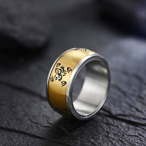 Chinese Style Rotating <b>Ring</b> With Constellation Pattern For Men Gift Index Finger Jewelry - Product Image 4
