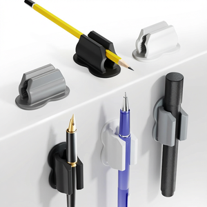 BEST Self Adhesive Silicone <b>Pen</b> <b>Holder</b> Flexible Pencil Organizer Sticky Desk Clip for Office Home School - Product Image 1
