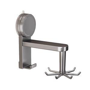 Rotating <b>Key</b> <b>Holder</b> Wall Mounted Suction Cup Hook Polished Finish Punch Free Entryway Storage Organizer - Product Image 5