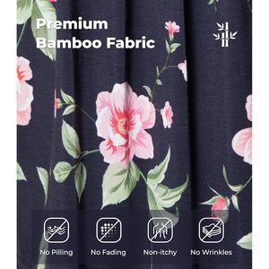 Vêtements de nuit pour femmes, pyjamas personnalisés en viscose de bambou pour femmes, ensemble de pyjama à manches courtes à fleurs avec pantalon capri, ensembles de vêtements de nuit respirants - Product Image 6
