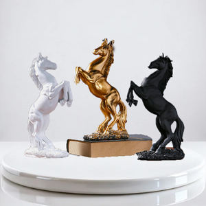 Figurine <span class=keywords><strong>de</strong></span> cheval <span class=keywords><strong>de</strong></span> <span class=keywords><strong>course</strong></span> mignonne en polyrésine, faite à la main en 3D, pour la décoration <span class=keywords><strong>de</strong></span> la maison, cadeau d'anniversaire ou <span class=keywords><strong>de</strong></span> Noël - Product Image 1
