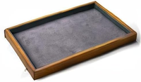 Plateau de présentation empilable en bois pour bijoux, organisateur, présentoir, porte-bijoux gris, plateau à bijoux en bois
