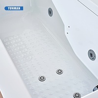 Baignoire autoportante rectangulaire moderne de luxe YUNMAN en acrylique blanc avec massage par air, rétention de chaleur supérieure, écologique, pour appartement
