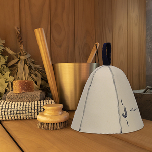 Unisex Eco-friendly Felt Soft Reusable Adjustable Thermal Luxury <b>Sauna</b> Hat with Custom Logo Stitching for Bath Steam Use - Product Image 6