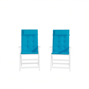 Juego de 2 cojines para silla de respaldo alto de color azul claro con soporte lumbar, cojines de asiento extraíbles y lavables para uso en interiores y exteriores - Product Image 1