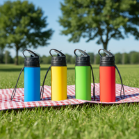 Bouteille d'eau en silicone pliable, écologique, nouvelle conception, avec bouchon à boire directement, sans BPA, sans danger pour les aliments et réutilisable