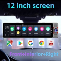 Espejo Retrovisor con Pantalla de 12 Pulgadas, Triple Lente, 4G, Android 13, D98, 4+64GB, GPS, Navegación, Cámara de Reversa, Carplay, Proyección de Pantalla y Dashcam