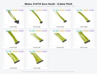 Arnés de Cables Personalizado Molex 214719-2040 Zero-Hachi, Adaptador de 4 Pines de Paso de 0.8mm, Fila Única, Perfil Bajo de 1.6mm, RoHS, para Computadora y Motocicleta