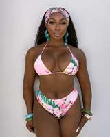 Expédition Rapide CY901773 Maillot de Bain d'Été Imprimé en Maille Sexy pour Femme Ensemble Trois Pièces 2025