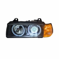 Ensemble de phares LED pour BMW Série 3 E36 1991-1997, feux de jour LED, clignotants, lentille de projecteur, boîtier noir, phare avant