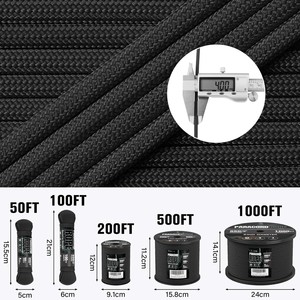 Cordon de parachute 550 lb 100ft 5/32, cordon de survie <span class=keywords><strong>4MM</strong></span> 7 brins, équipement de camping, escalade, polyester imperméable - Product Image 4