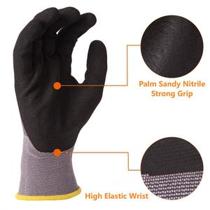 Venta Directa de Fábrica, Guantes de Seguridad Flexibles Recubiertos de Nitrilo, Guantes de Trabajo y Jardinería para Protección <span class=keywords><strong>Laboral</strong></span> - Product Image 5