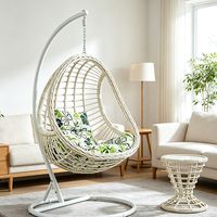 Fauteuil suspendu en rotin en forme de nid d'oiseau avec table à thé, chaise balançoire pour balcon, hamac de jardin, mobilier de balcon - Vente en gros