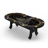 Table de poker Texas Hold'em ovale YH avec design de pieds en H - Table de poker de casino de 240 cm avec accoudoirs en cuir et logo personnalisé