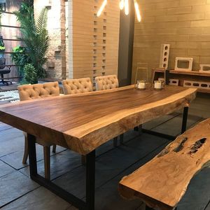 <span class=keywords><strong>Madera</strong></span> maciza de nogal sudamericano de lujo, moderna, económica y de moda, con borde natural, para restaurante, comedor. - Product Image 4