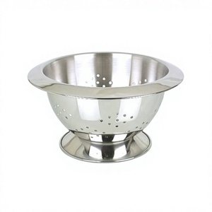 Premium Mayur Exports Stainless Steel Colander Heavy Duty Strainer Design Hand Wash Only <b>Stand</b> <b>Vegetables</b> Fruits Non-Foldable - Product Image 1