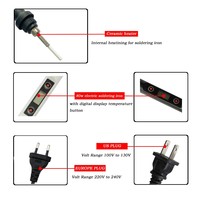 220V EU chauffe rapidement 80W LCD affichage numérique température réglable ensemble de fer à souder électrique Kit de réparation de soudage à souder