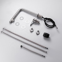 Robinet de cuisine escamotable à deux trous en acier inoxydable 304 avec pulvérisateur escamotable