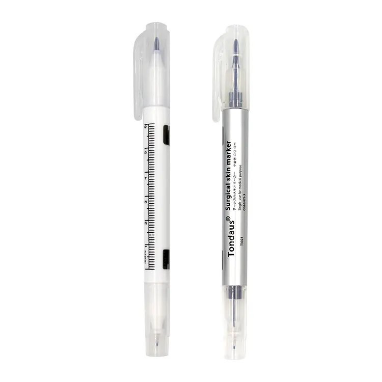 Rotuladores estériles de alta calidad, cuatro bolígrafos opcionales para cirugía médica, marcador permanente seguro para la piel