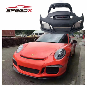 Pour <span class=keywords><strong>Porsche</strong></span> Carrera <span class=keywords><strong>997</strong></span> 991 mise à niveau GT3 Kit carrosserie pare-chocs avant pare-chocs arrière becquet mise à niveau 991.1 991.2 - Product Image 1