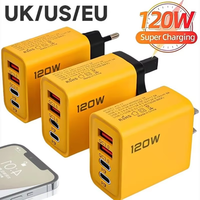2025 Offres Spéciales 120W Chargeur 4 Ports Double PD USB C Chargeur Multi Device Chargeur Super Rapide pour Téléphone US UK EU