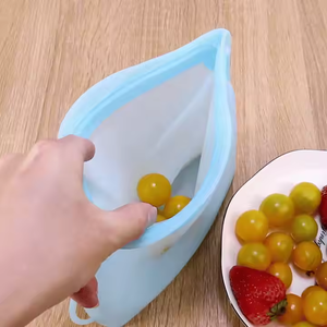 Máy rửa chén an toàn túi thực phẩm silicon tùy chỉnh BPA-free 500ml 1L rò rỉ đứng lên tái sử dụng Silicone thực phẩm lưu trữ dây kéo túi - Product Image 4