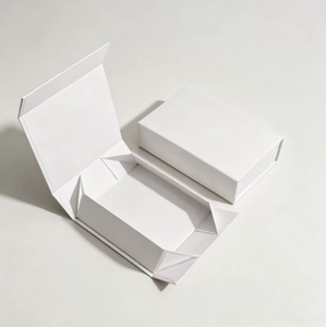 Foldable Magnetic Eco-Friendly High-End <b>Square</b> White Cardboard Gift Box Hidden Magnet Closure Thick Rigid Paper Construction - Product Image 1