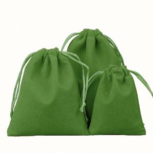 Custom Logo Velvet Soft Drawstring Jewelry Storage <b>Bag</b> Eco-Friendly <b>Folding</b> Style for Daily Use Solid Color - Product Image 5