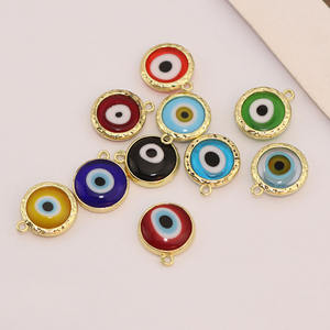 JS1781 placcato in oro multicolore in vetro a lume malvagio occhio di <span class=keywords><strong>Nazar</strong></span> moneta ciondoli ciondoli portafortuna amuleto talismano protettivo portafortuna - Product Image 5