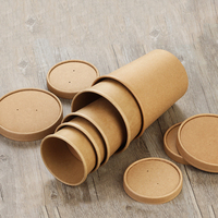 Contenants alimentaires jetables en papier kraft pour soupes chaudes, 8oz et 20oz, avec couvercles, OEM ODM