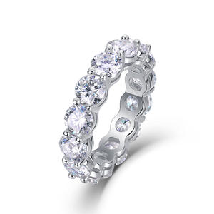 Kustom Moissanite berlian wanita gelang keabadian moissanite perhiasan S925 perak murni pertunangan berlian cincin janji - Product Image 6