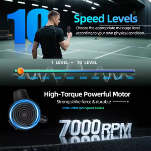 Pistolet de massage professionnel à 4 têtes, vibrations sportives, massage profond des tissus, massage du visage, corps entier, moteur sans balais, batterie 2200 mAh - Product Image 3