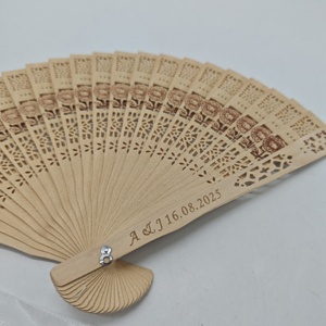 Túi Quà Tặng Quạt Cầm Tay Logo Khắc Gỗ Tre Quà Tặng Khuyến Mãi Quà Tặng Đám Cưới Quà Tặng Quà Tặng Quạt Cầm Tay Bằng Tre - Product Image 5